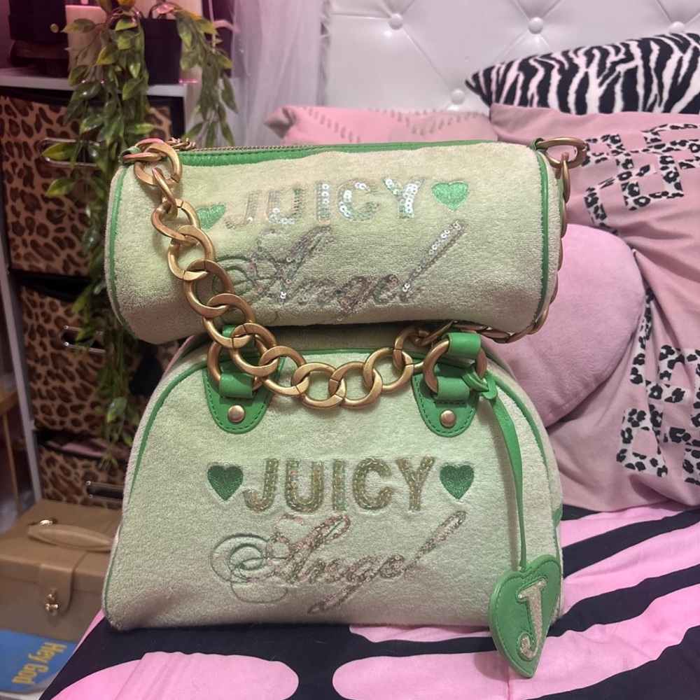 RARE Vintage juicy couture angel bowler and barrel bag bundle